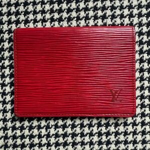 Louis Vuitton Epi Bi-fold Red Leather ID holder